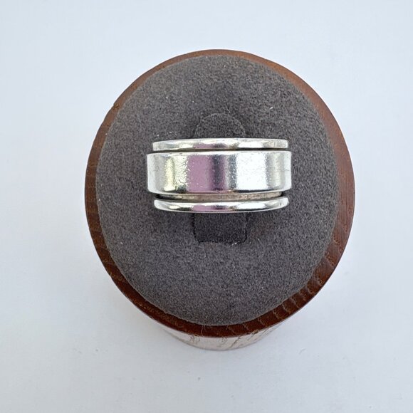 VTG Solid Sterling Silver 925 Minimalist Spinner Band Ring Size 5.25 - Picture 1 of 7